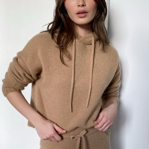 Aritzia The Group Babaton Luxe Cashmere Hoodie cream tan beige - Picture 2 of 9